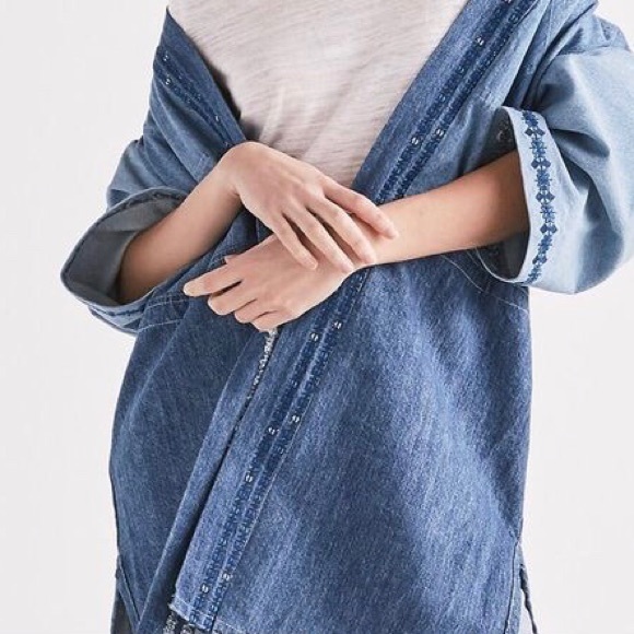 lucky brand denim kimono jacket